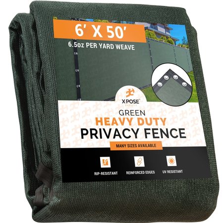 XPOSE SAFETY Green Privacy Screen Fence - 6' x 50' PS-650G-X